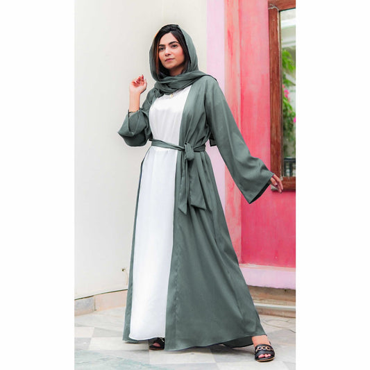 Abaya (Grey Color) - Grey Open Abaya - Abaya Sale